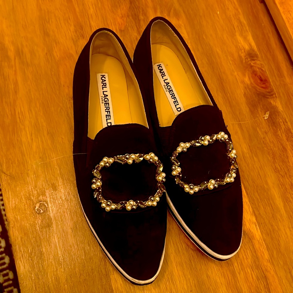 Karl Lagerfeld suede flats